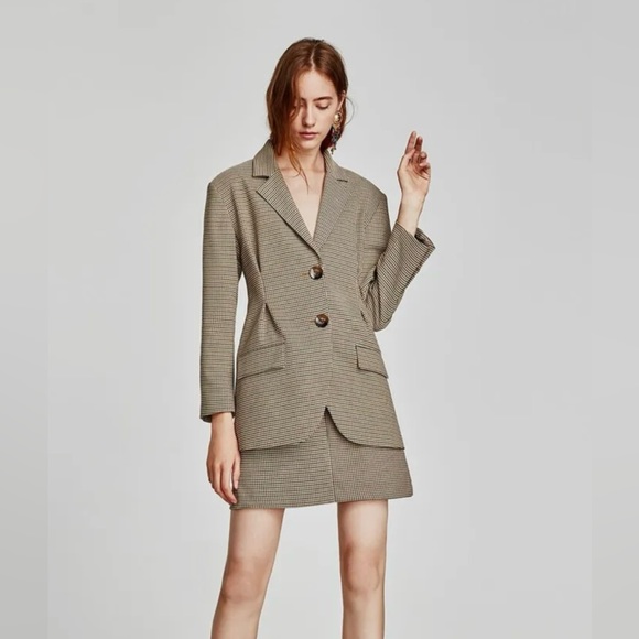 ZARA checked blazer with darts-XS 8121/719 - Picture 1 of 5